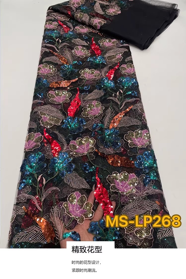 Sewing Embroidery Fabric - 1 ياردة من قماش تلّا الفاخر