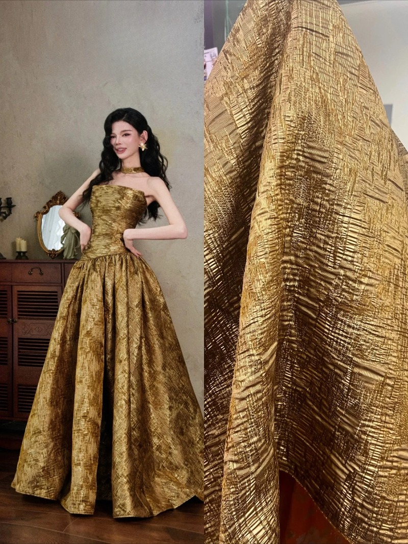 قماش جاكار غير منتظم بنقشة بني - مراجعة Vintage Sewing Textile وسعره